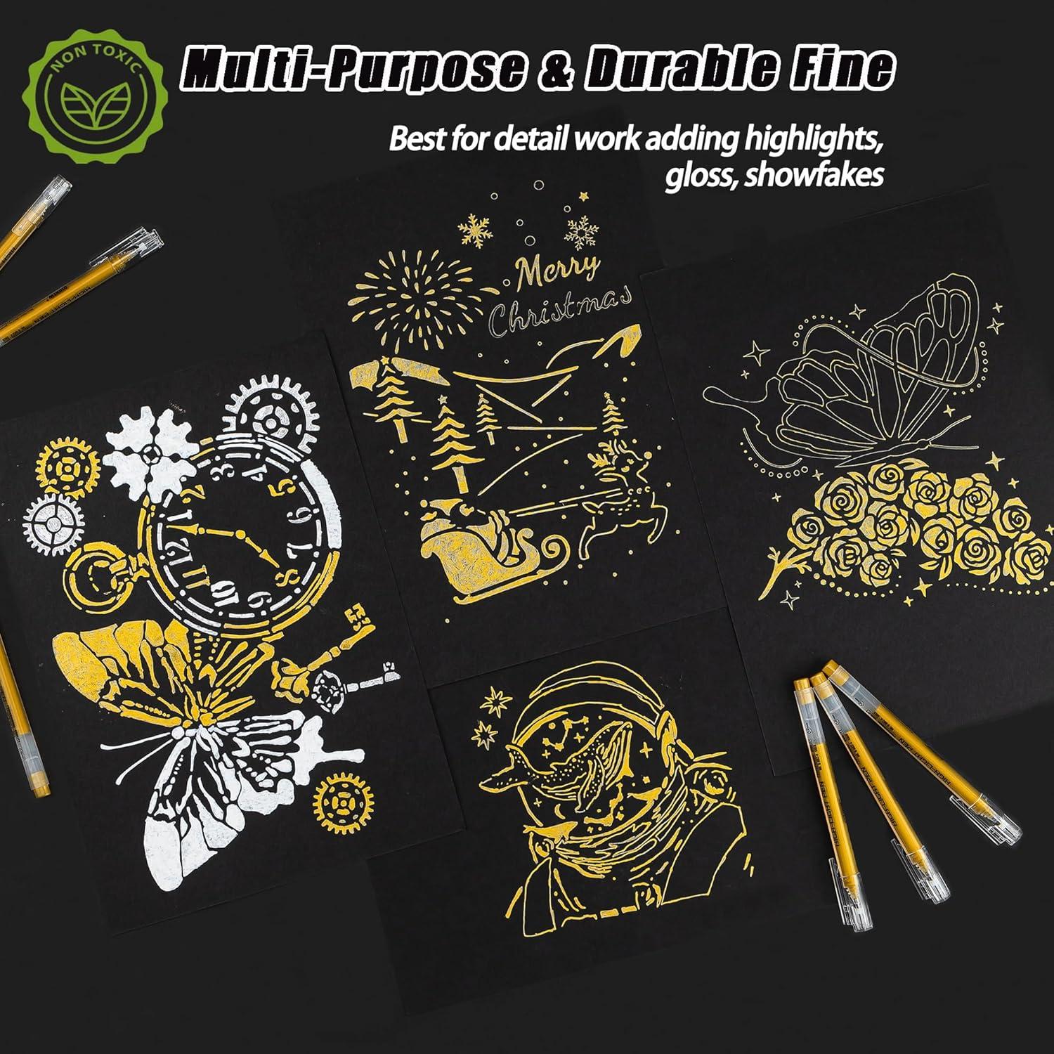 Set de Bolígrafos de Gel Dorados Qionew 1.0mm - 4 Unidades