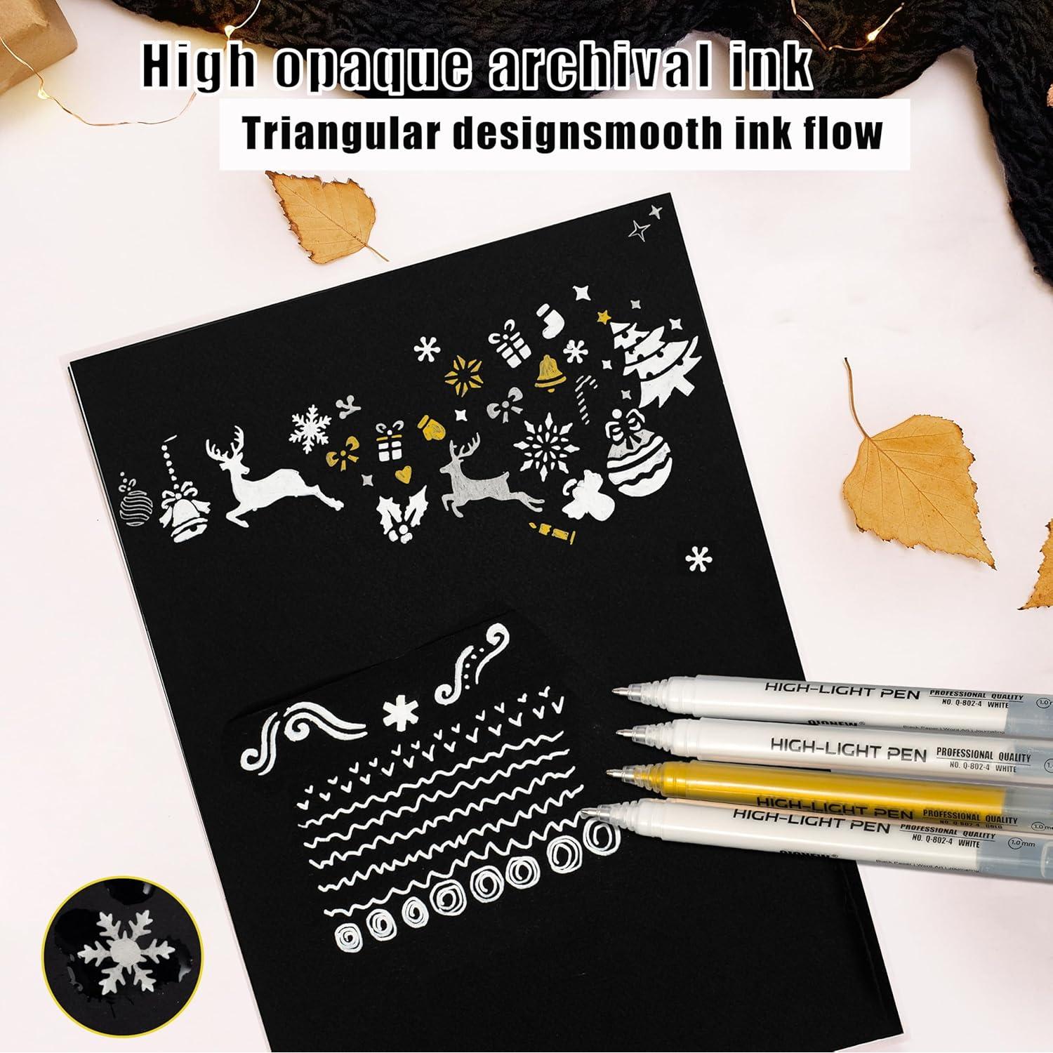 Set de Bolígrafos de Gel Dorados Qionew 1.0mm - 4 Unidades