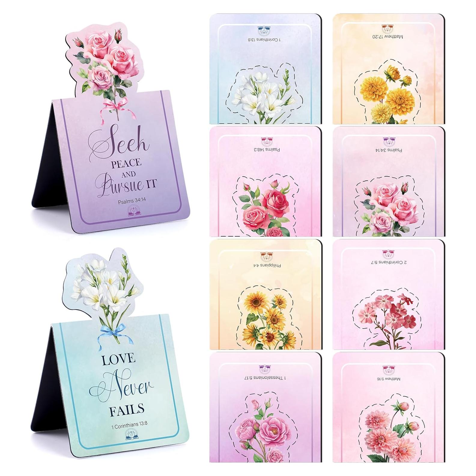 Marcadores Magnéticos Bíblicos Berirexrion - 8 Pcs Floral