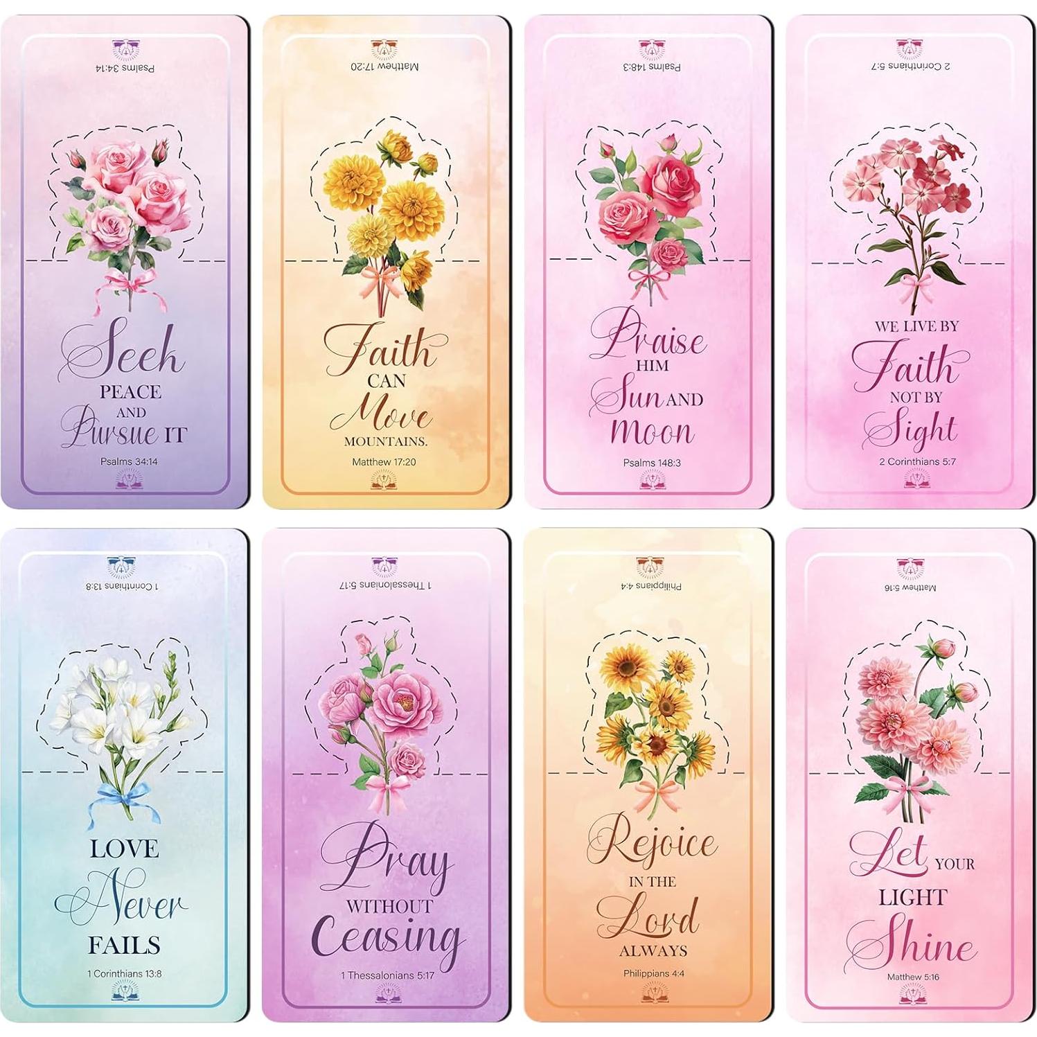 Marcadores Magnéticos Bíblicos Berirexrion - 8 Pcs Floral