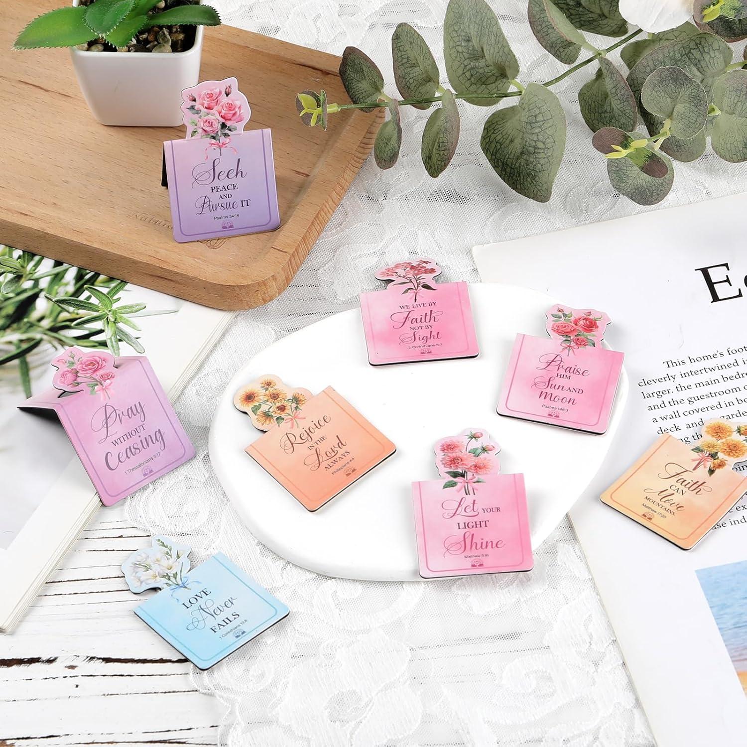 Marcadores Magnéticos Bíblicos Berirexrion - 8 Pcs Floral