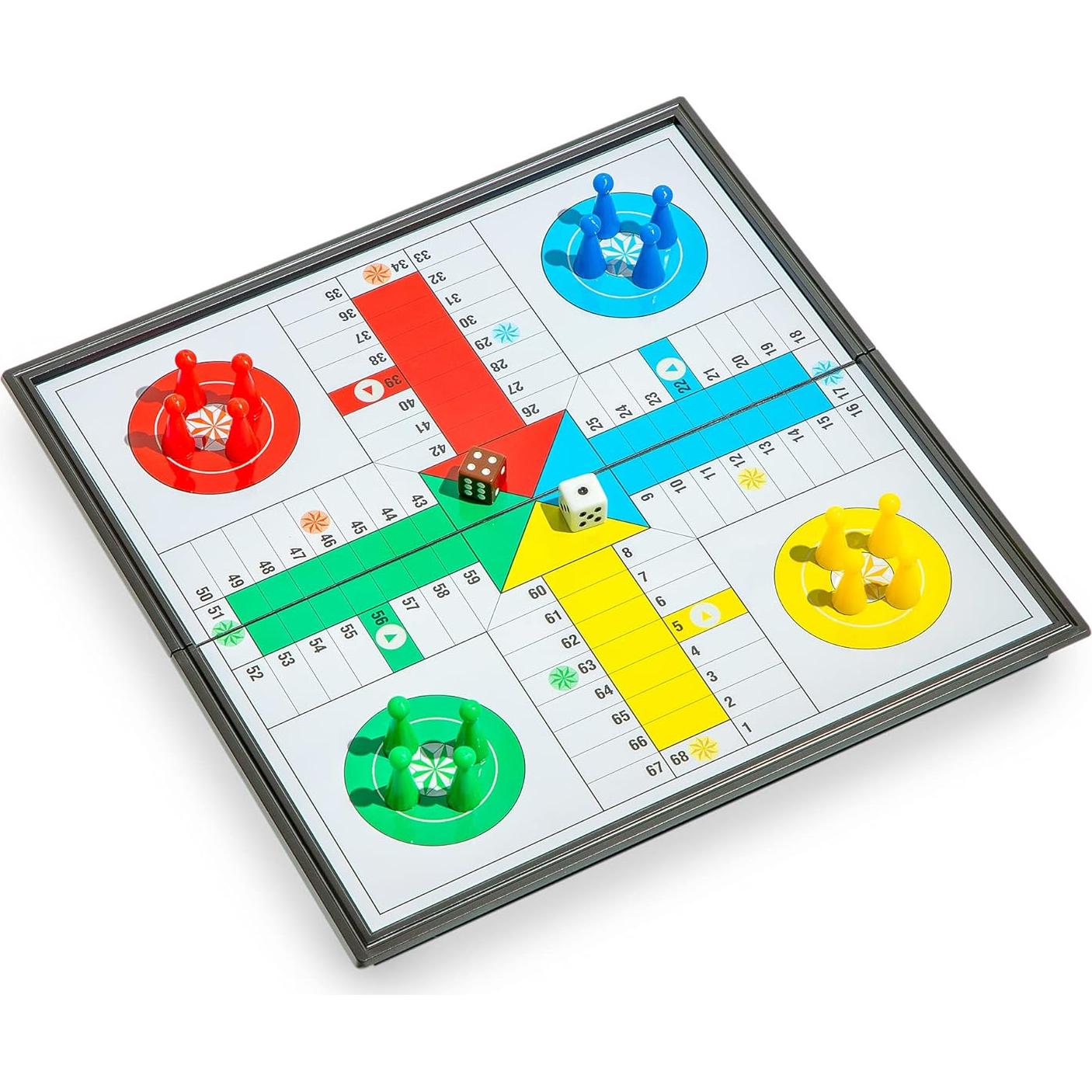 Juego de Mesa Plegable Magnético Ludo - 24.8 cm - 2 a 4 Jugadores