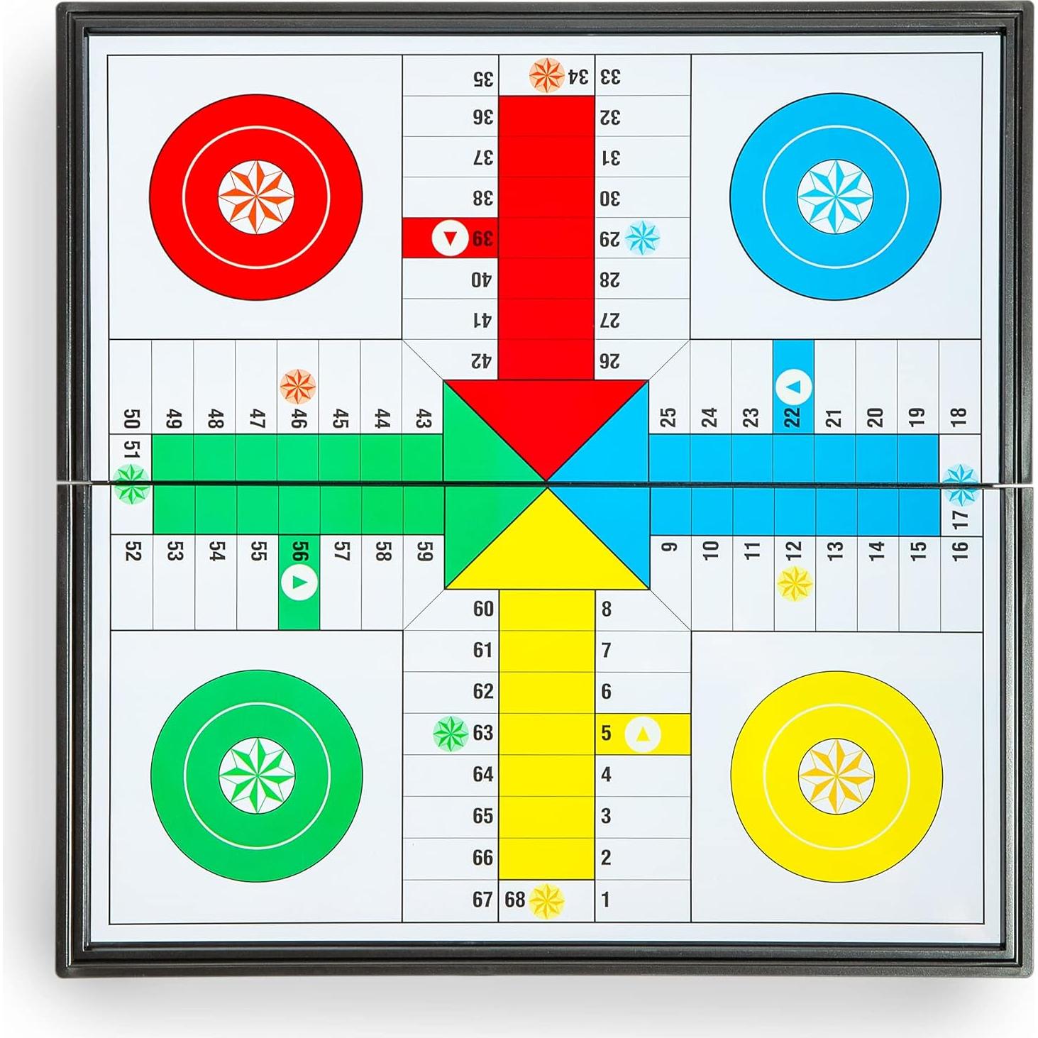 Juego de Mesa Plegable Magnético Ludo - 24.8 cm - 2 a 4 Jugadores