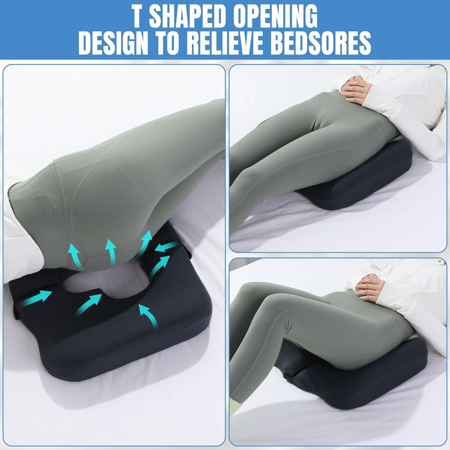 Cojín de Espuma de Memoria HOMBYS para Úlceras - Gris Oscuro