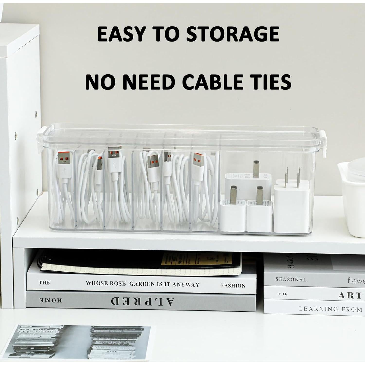 Caja Organizadora de Cables Yesesion 7 Compartimentos Transparente