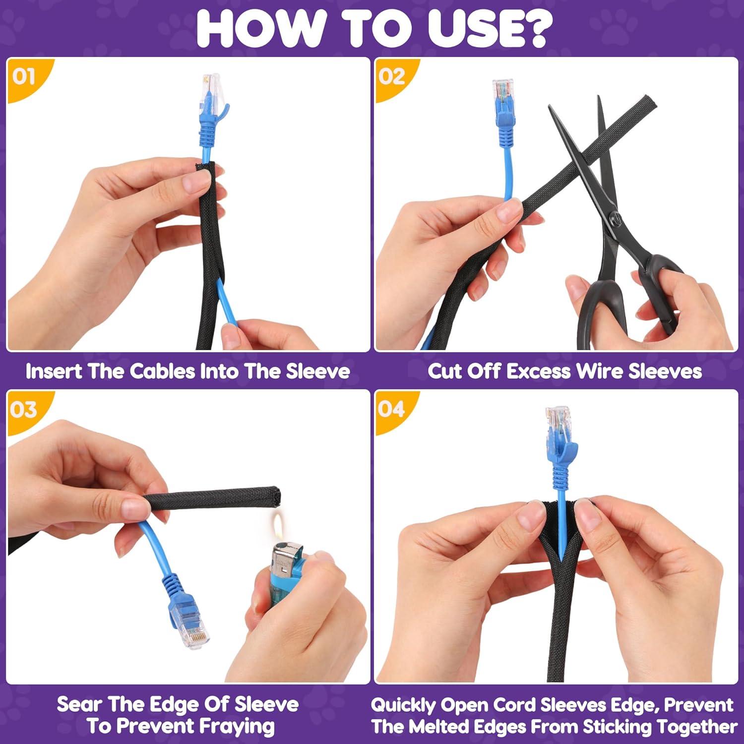 Protector de Cable Flexible 2.0m Negro - UO-Single Cord Protector