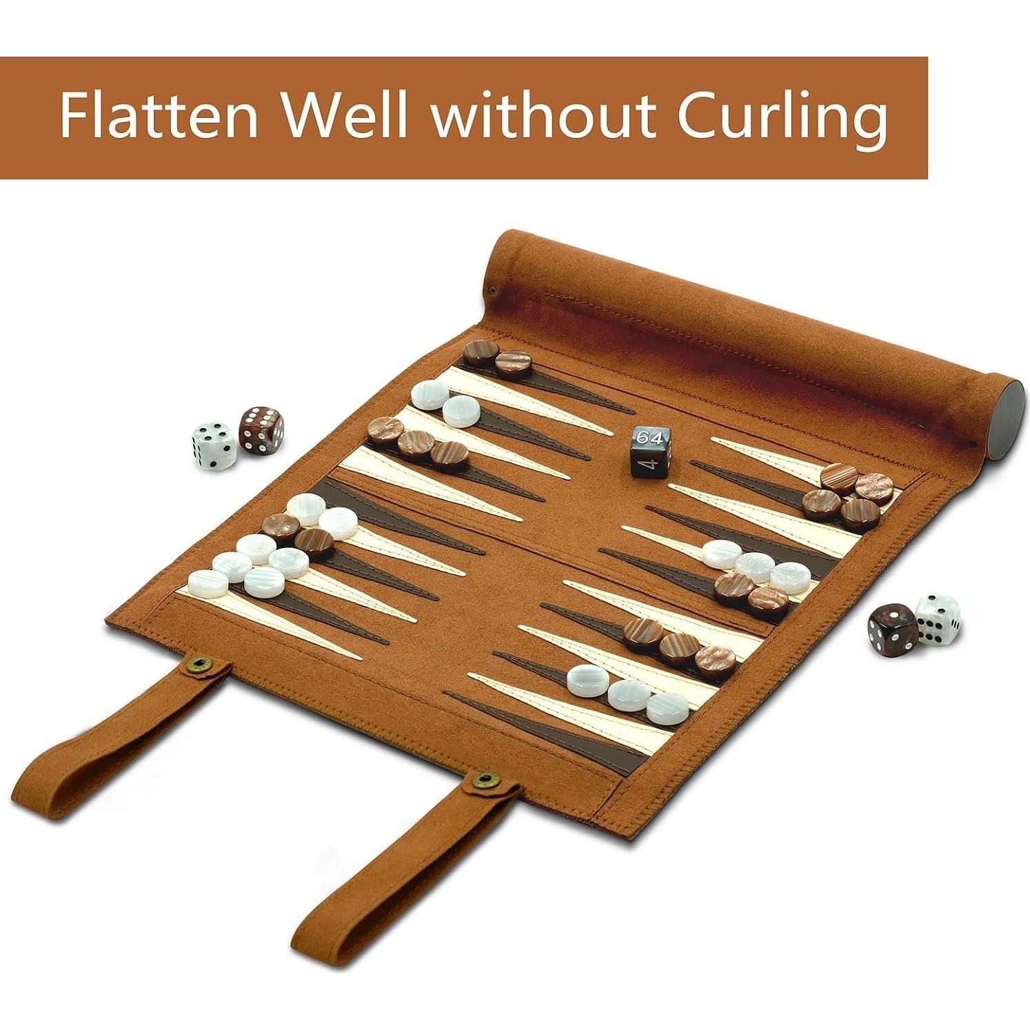 Woodronic Juego 3 en 1 Ajedrez, Damas y Backgammon Plegable