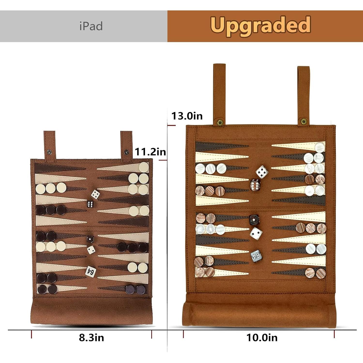 Woodronic Juego 3 en 1 Ajedrez, Damas y Backgammon Plegable