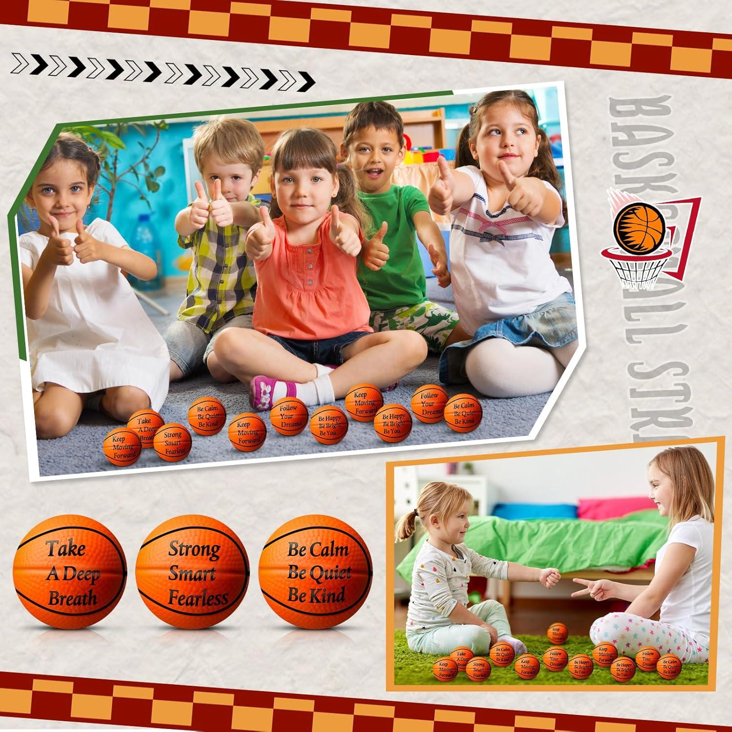 30 Pelotas Antiestrés de Baloncesto Blulu con Citas Motivacionales