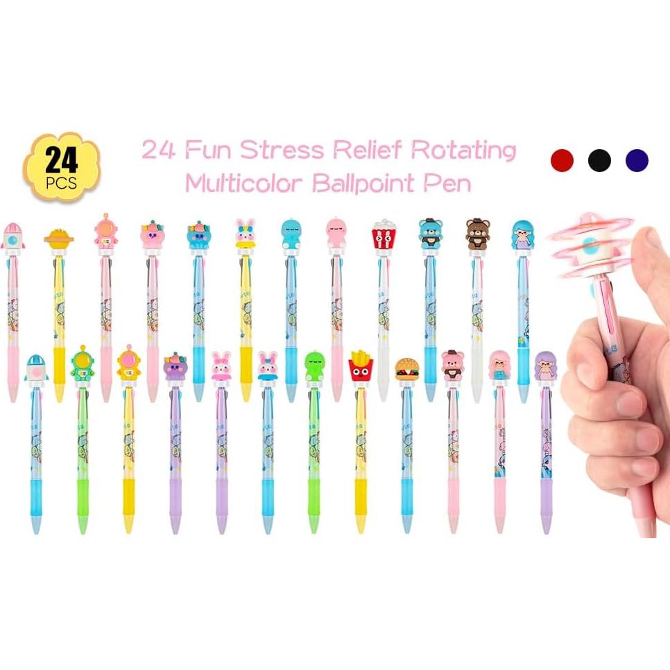 Set de 24 Bolígrafos Fidget Spinner Multicolor PGPBW 0.5mm