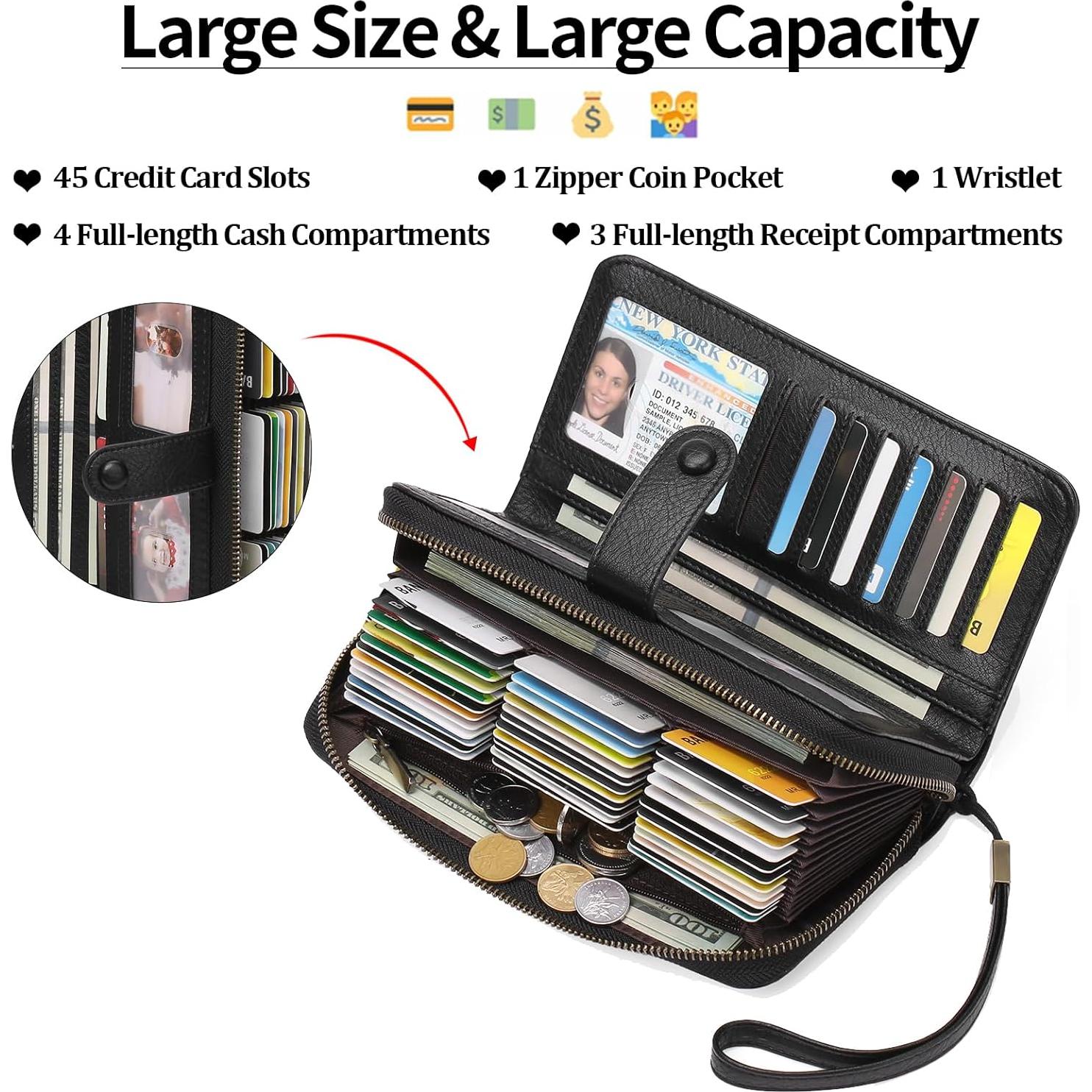 Cartera de Cuero para Tarjetas de Crédito GAEKEAO Mujer RFID