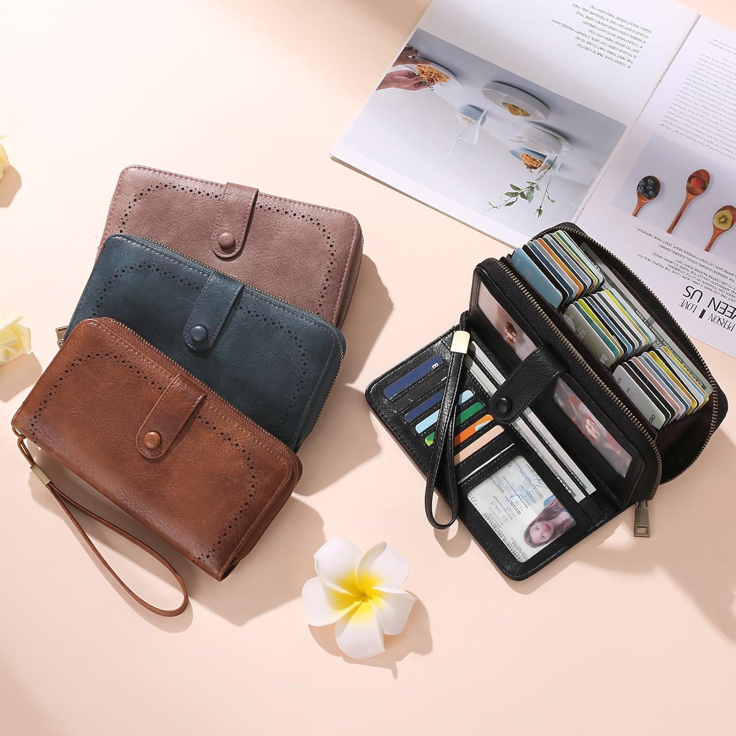 Cartera de Cuero para Tarjetas de Crédito GAEKEAO Mujer RFID