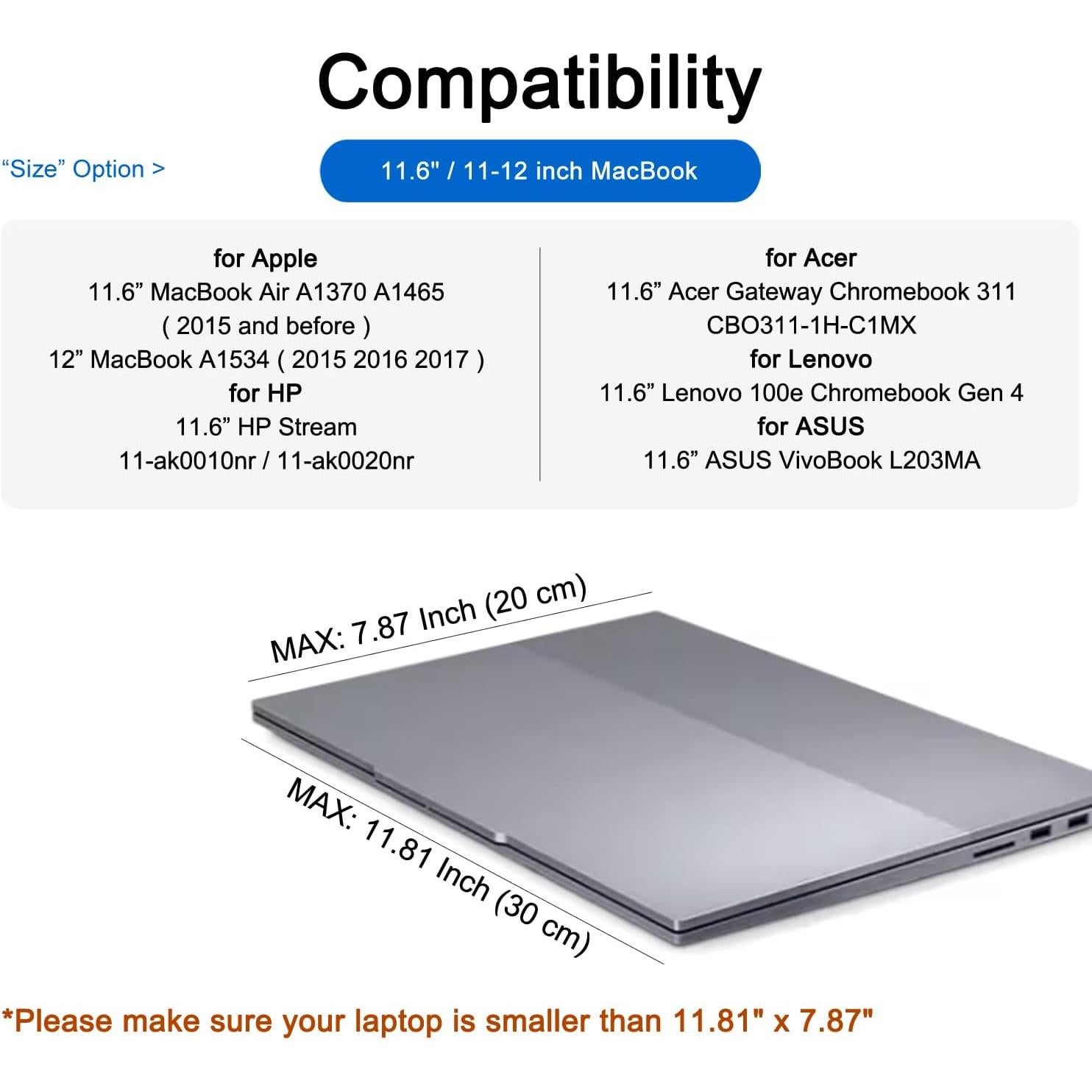 Funda para Laptop CCPK 11.6" Negra - Compatible MacBook y Acer