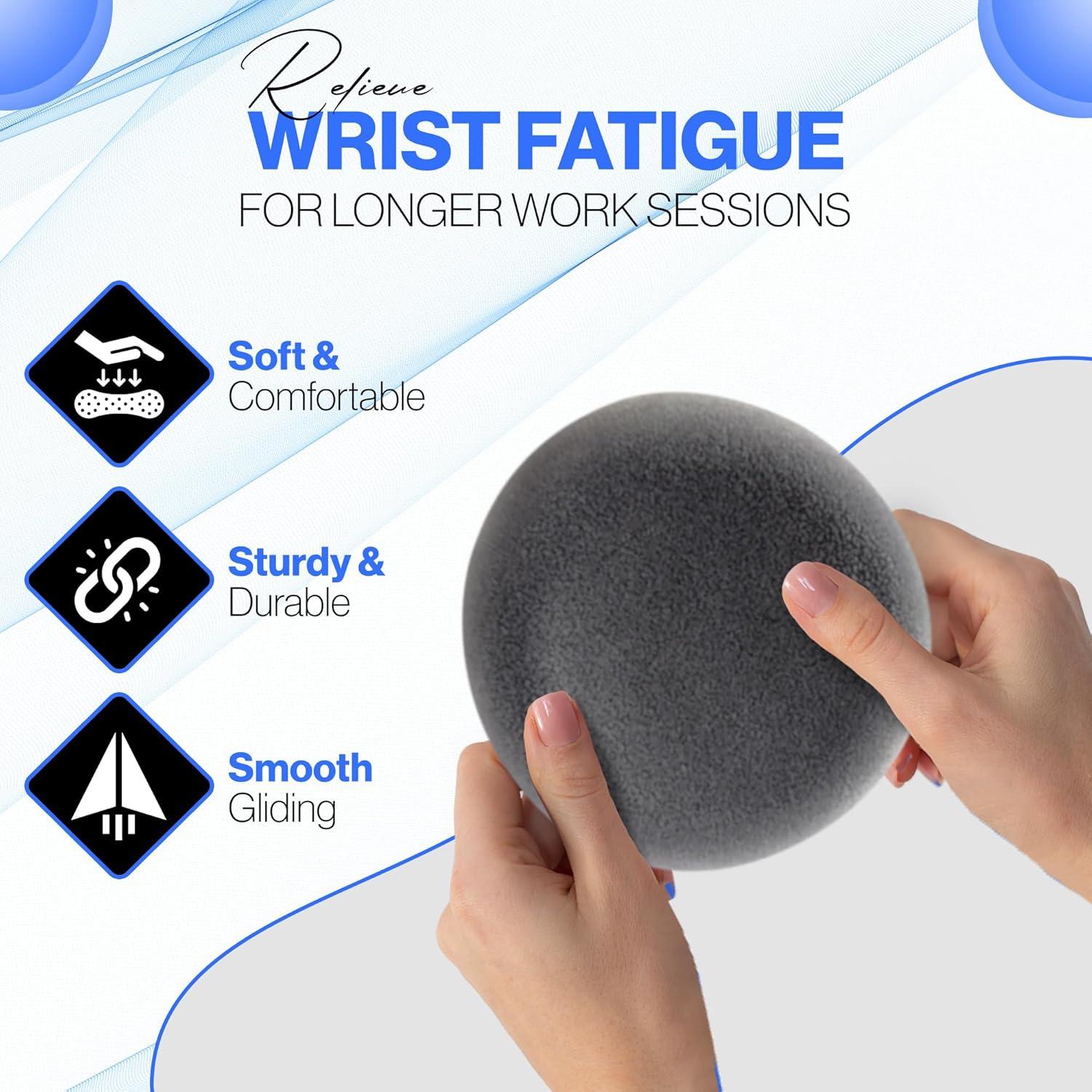 Reposa Palmas Ergonómico KOVEHN Comfy Glide Gris Ceniza