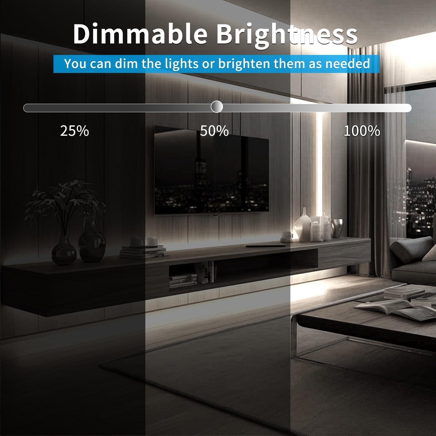 Tira LED COB 5m Blanca Regulable Yeewhale 6000K Control Remoto