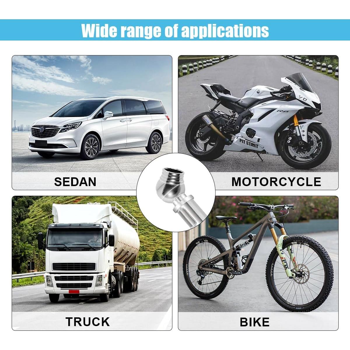 Pencil Tire Pressure Gauge, Mechanical Air Gage, Stainless Steel Single Chuck with Valve Stem Cap, Wheel Air Pressure Gauge for Car Truck RV, 3PCS