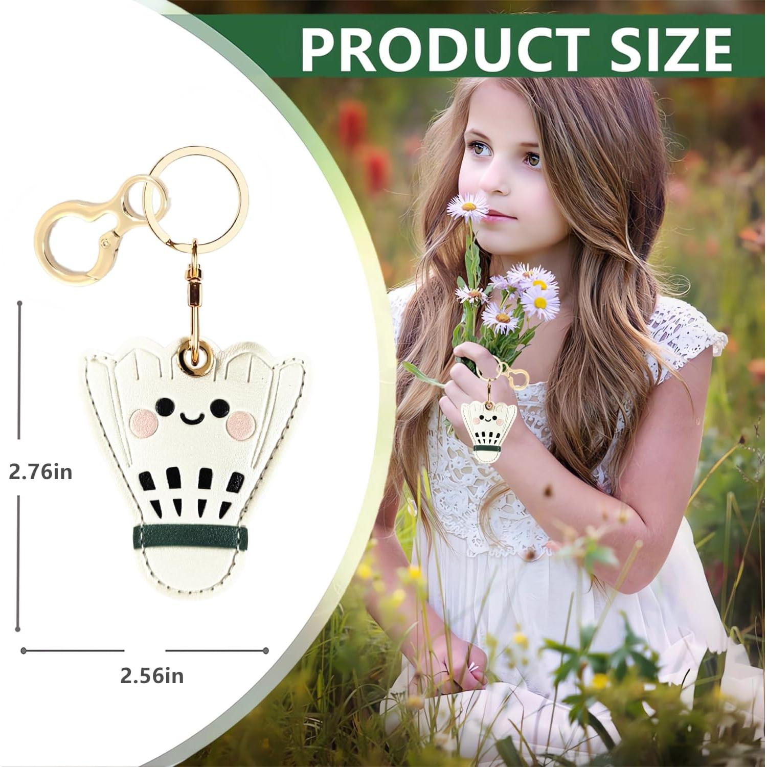 Funda de cuero PU BORKUANA para AirTag - Diseño Bádminton