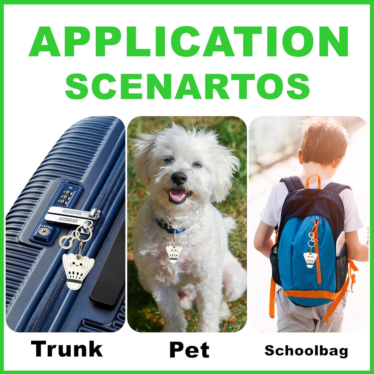 Funda de cuero PU BORKUANA para AirTag - Diseño Bádminton