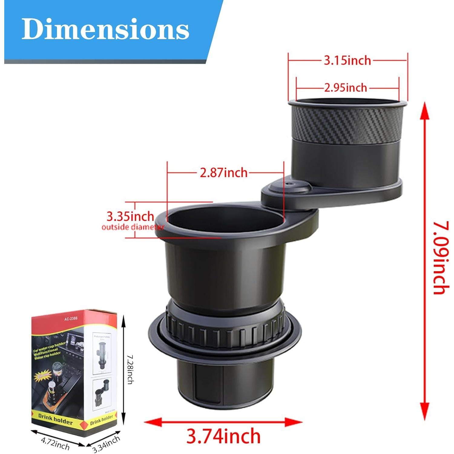 Soporte de Taza de Coche Gatufedola Ajustable Universal