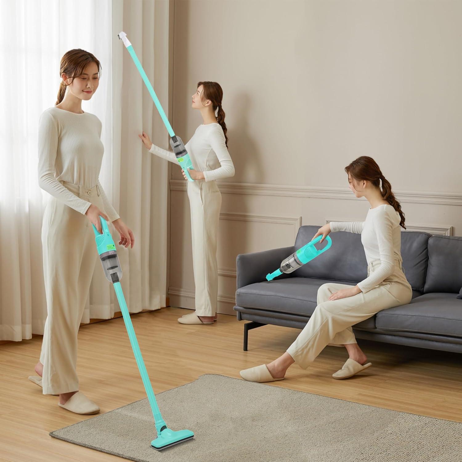 Aspiradora de Mano Inalámbrica TROURAY Verde 100W HEPA 6 en 1