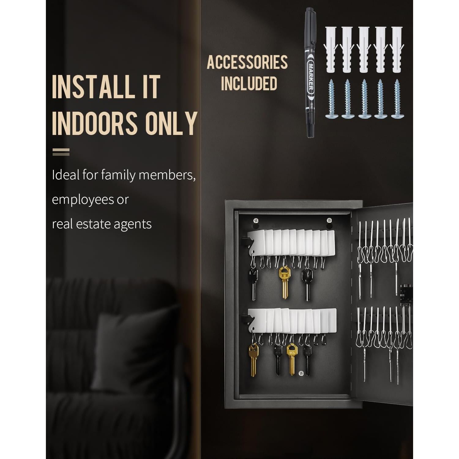 Armario de Llaves Uniclife 40 Posiciones con Cerradura Combinada