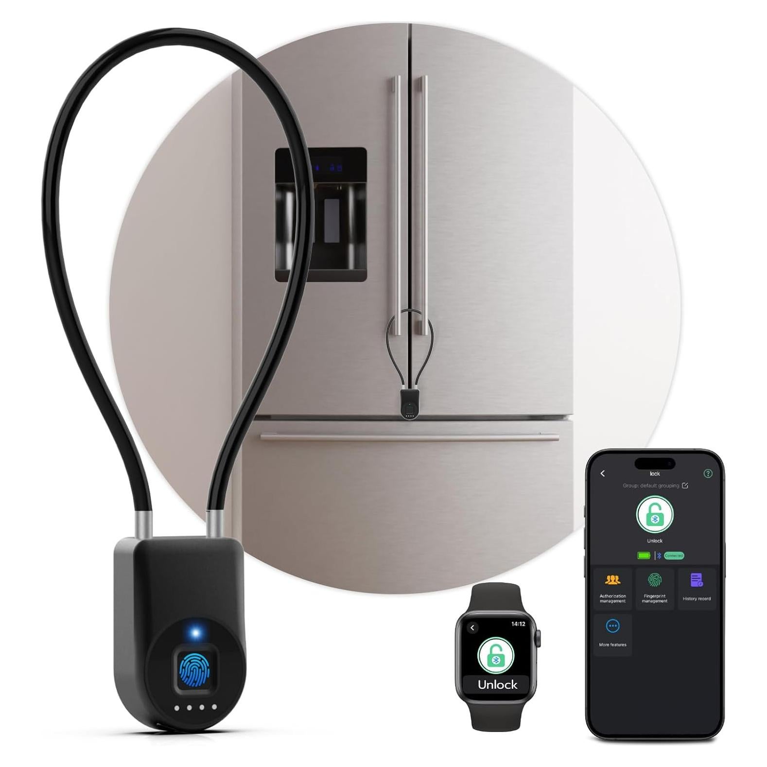 Candado Biométrico de Huella Dactilar Dhiedas - Negro