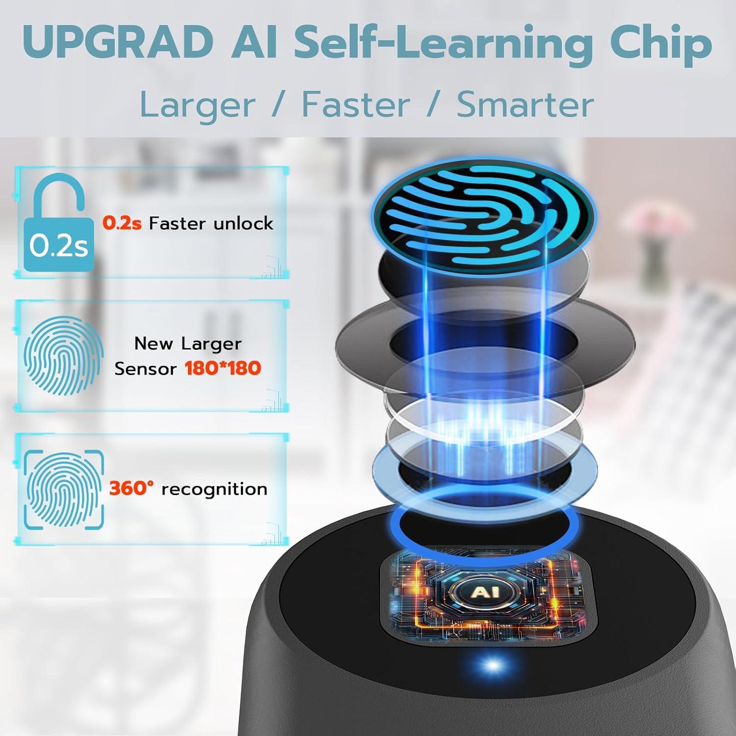 Candado Biométrico de Huella Dactilar Dhiedas - Negro