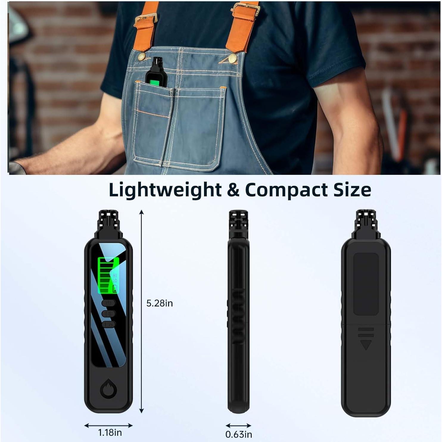 Detector de Gas Natural ZKH HD06, Portátil, 50-1000PPM, LCD