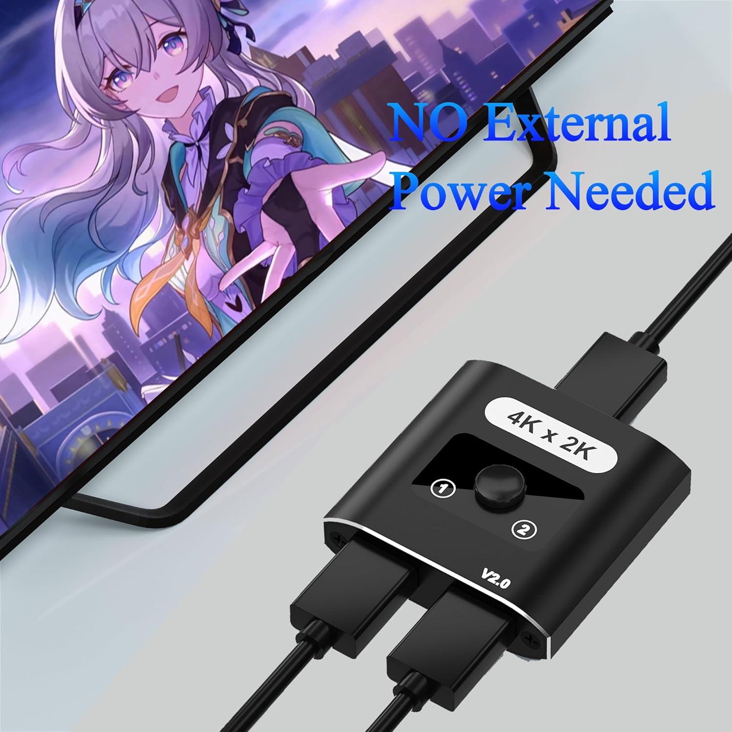 Switch HDMI Bi-Direccional 4K@60Hz AUKOKIOULA 1 en 2 Salidas