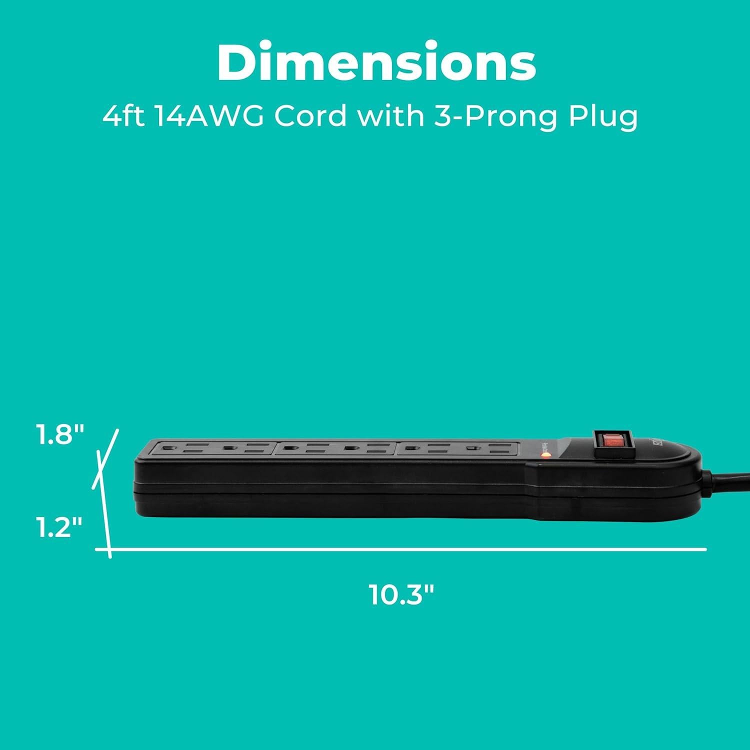 Regleta KMC de 6 Salidas con Protección Sobretensión 900 Julios