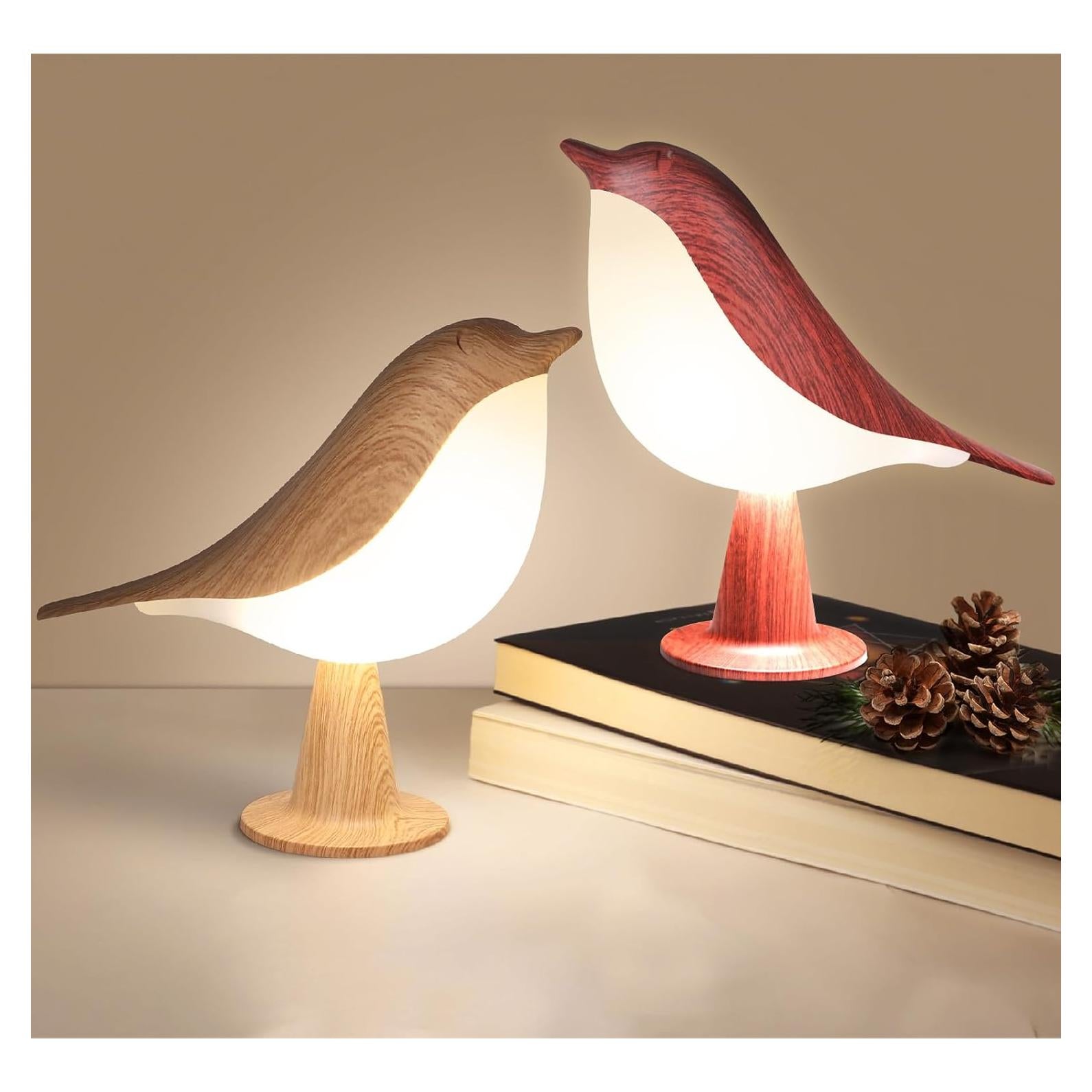 Lámpara de Mesa VoMii en Forma de Pájaro 2 Pack Recargable