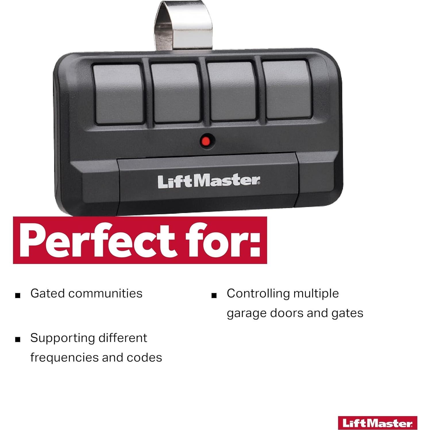 Control Remoto LiftMaster 894LT 4 Botones para Puertas de Garaje