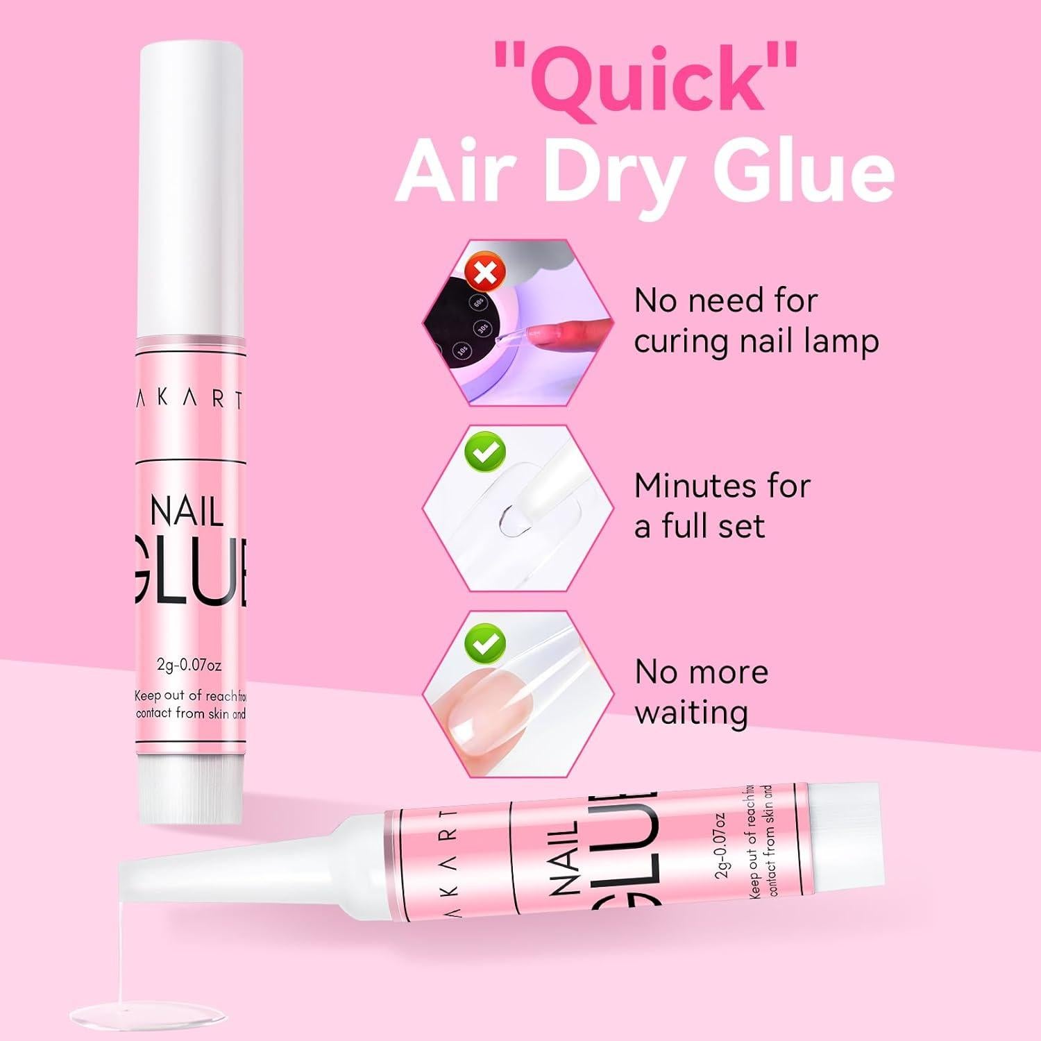 Pegamento para Uñas Acrílicas Makartt 5Pcs 2g - Fuerte y Duradero