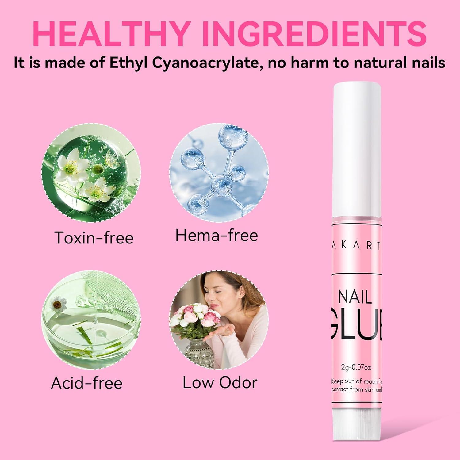 Pegamento para Uñas Acrílicas Makartt 5Pcs 2g - Fuerte y Duradero