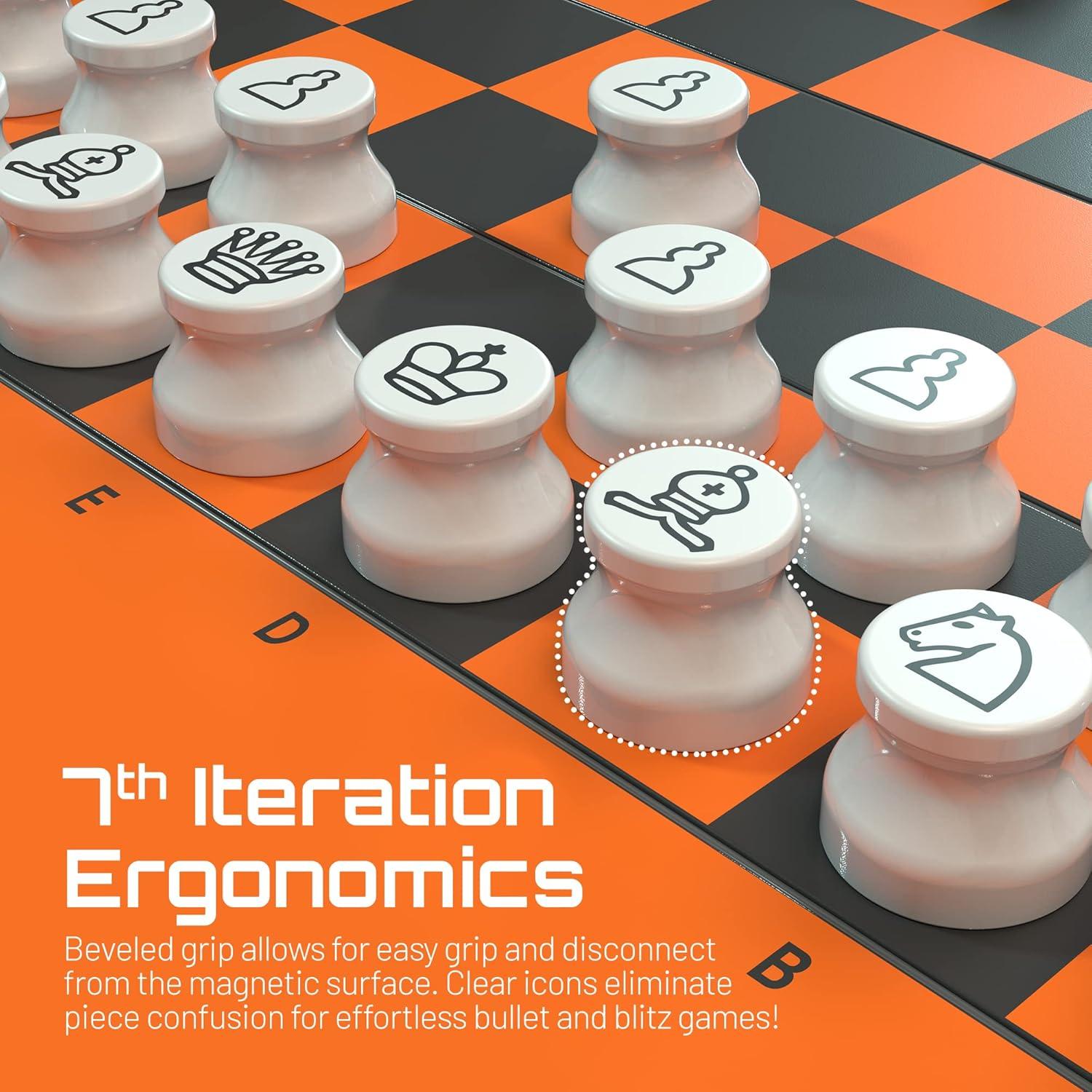 Juego de Ajedrez Magnético VentureBoard 19 cm Plegable Naranja/Gris