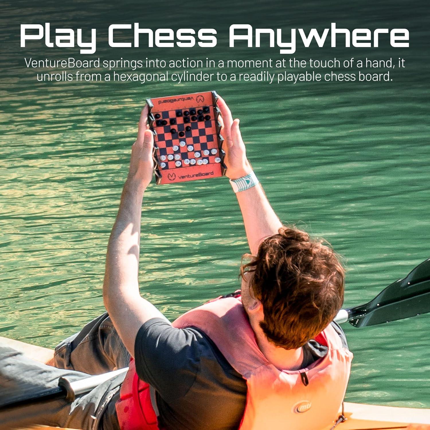 Juego de Ajedrez Magnético VentureBoard 19 cm Plegable Naranja/Gris