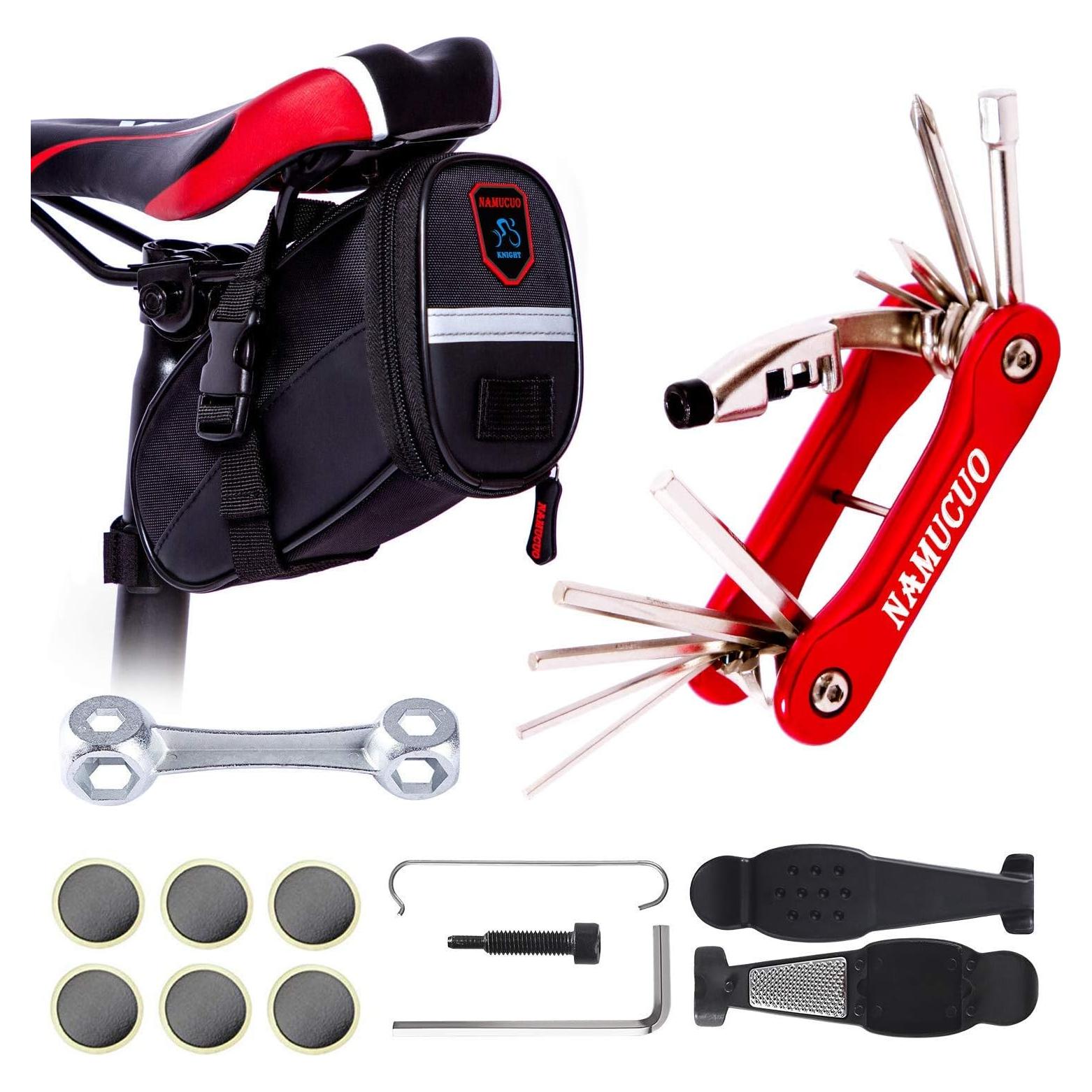 Kit de Reparación de Bicicleta YBEKI 10 en 1 con Bolsa Impermeable