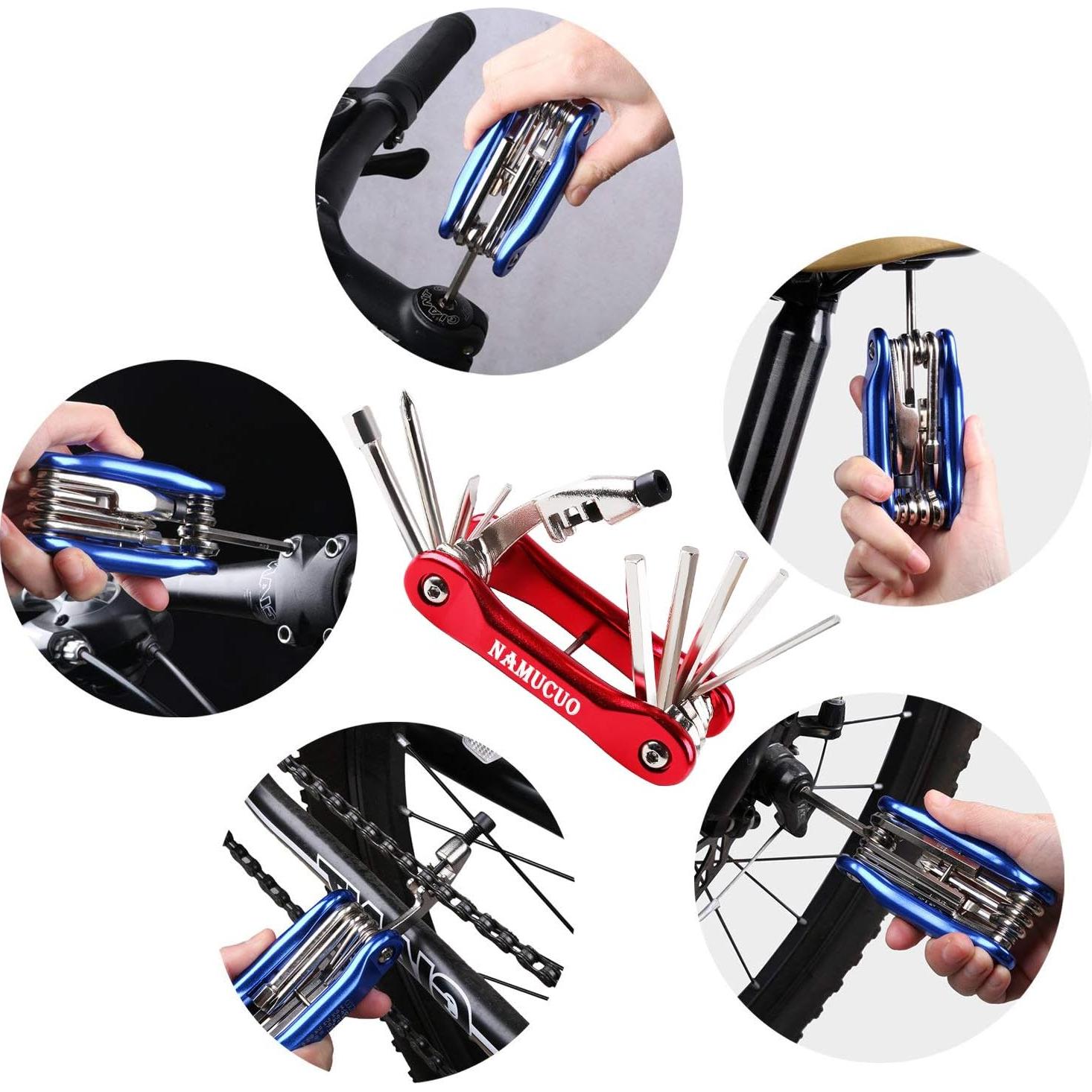 Kit de Reparación de Bicicleta YBEKI 10 en 1 con Bolsa Impermeable