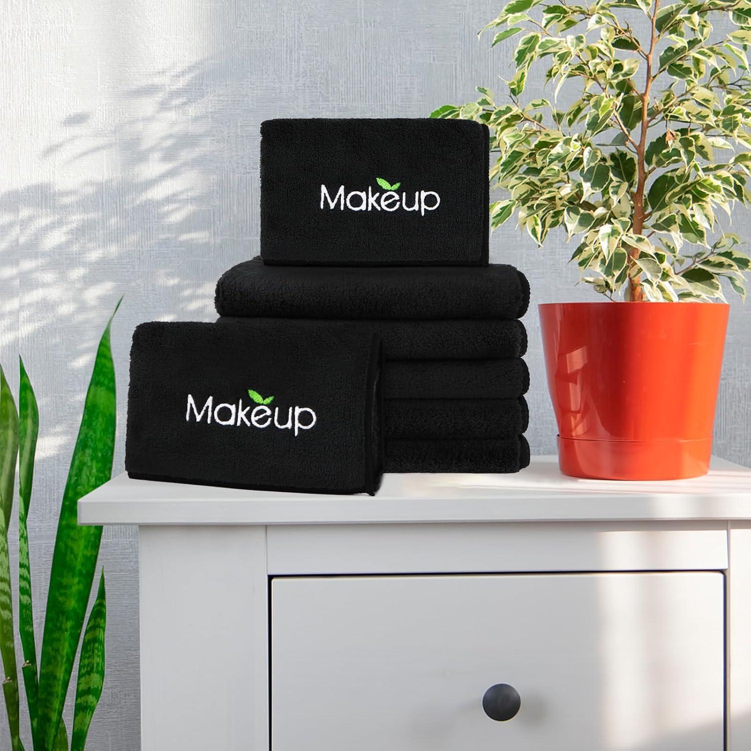 Paquete de 6 Paños Desmaquillantes Orighty Microfibra 33x33 cm Negro