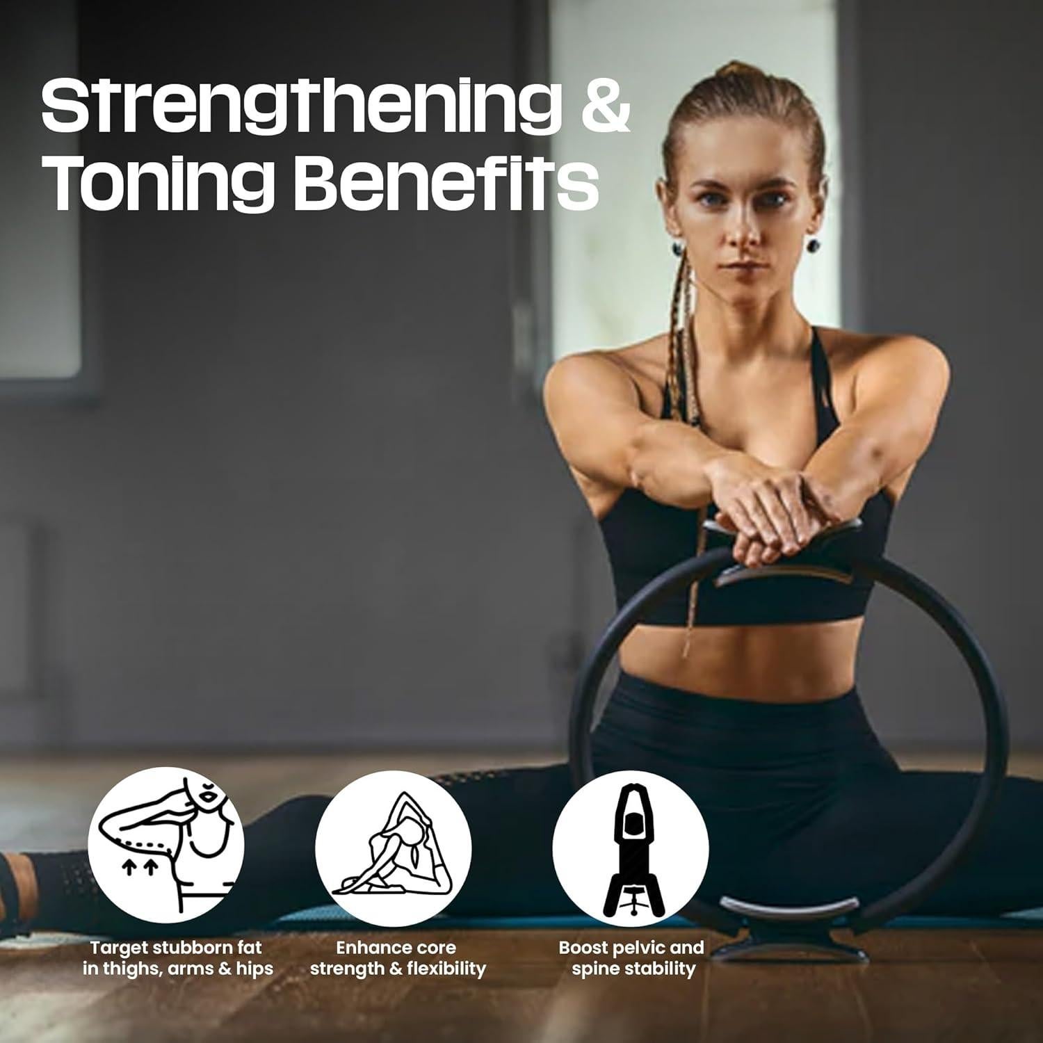 Anillo de Pilates DX Grandway con Mangos Antideslizantes - 38 cm