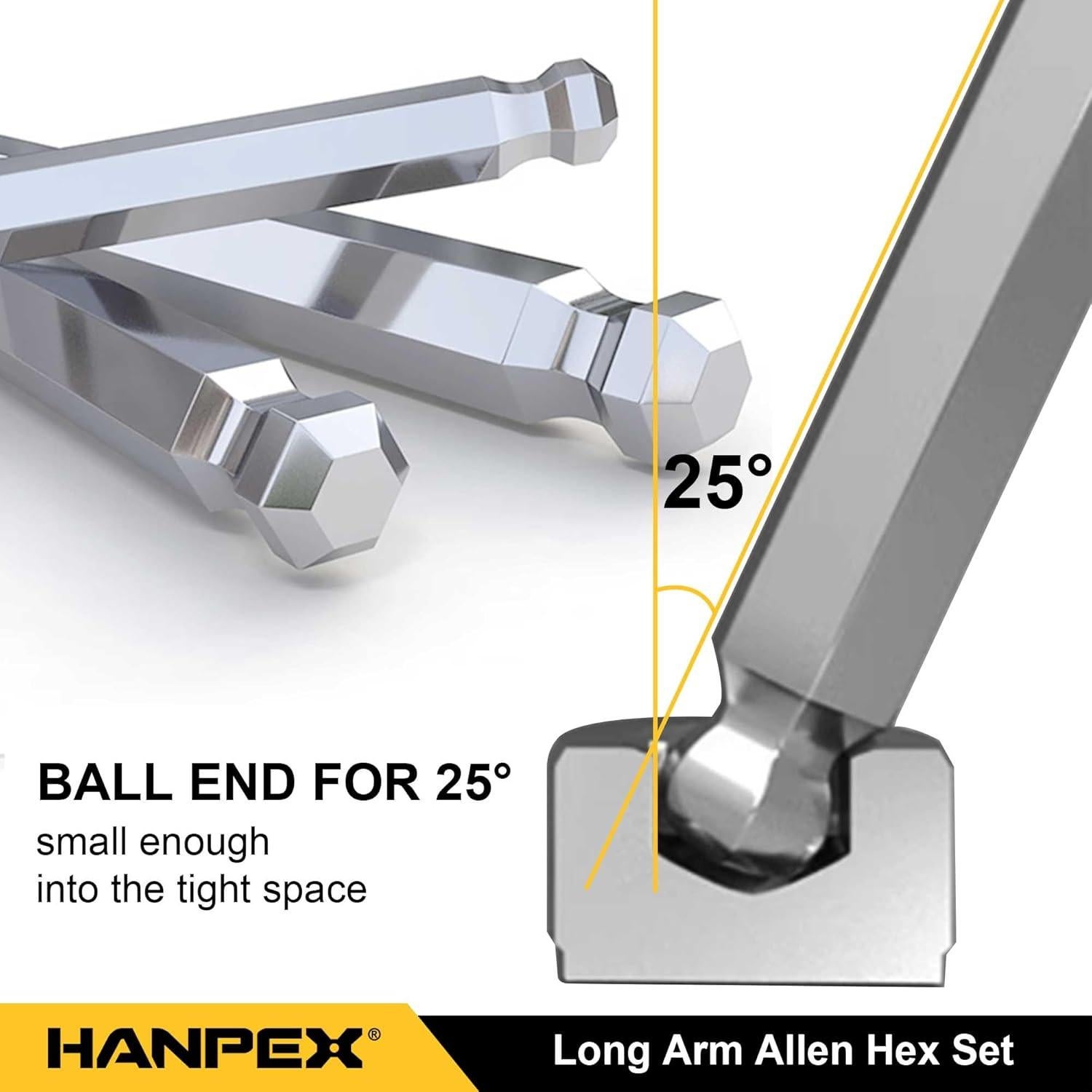 Juego de Llaves Hexagonales Allen Hanpex 9 Piezas Métricas