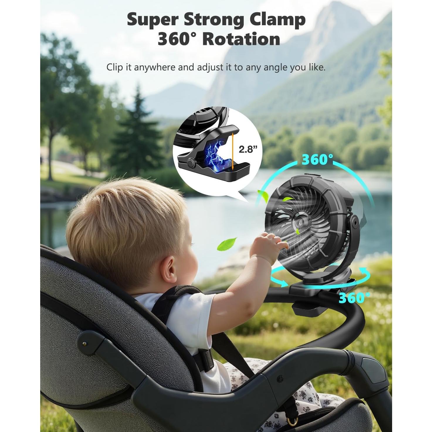 Ventilador Portátil Ausic P60 con Nebulización y LED 3 Velocidades