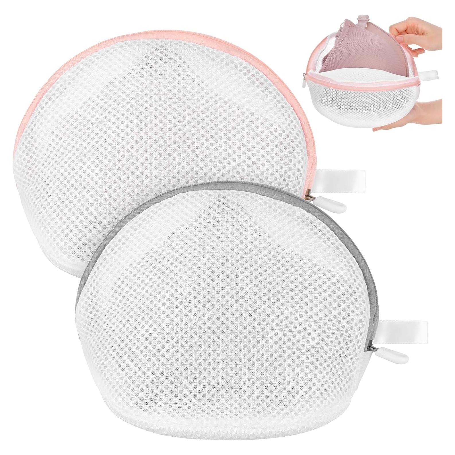 Bolsa de Lavado de Sujetadores Cobee 2 Piezas Malla Rosa y Gris