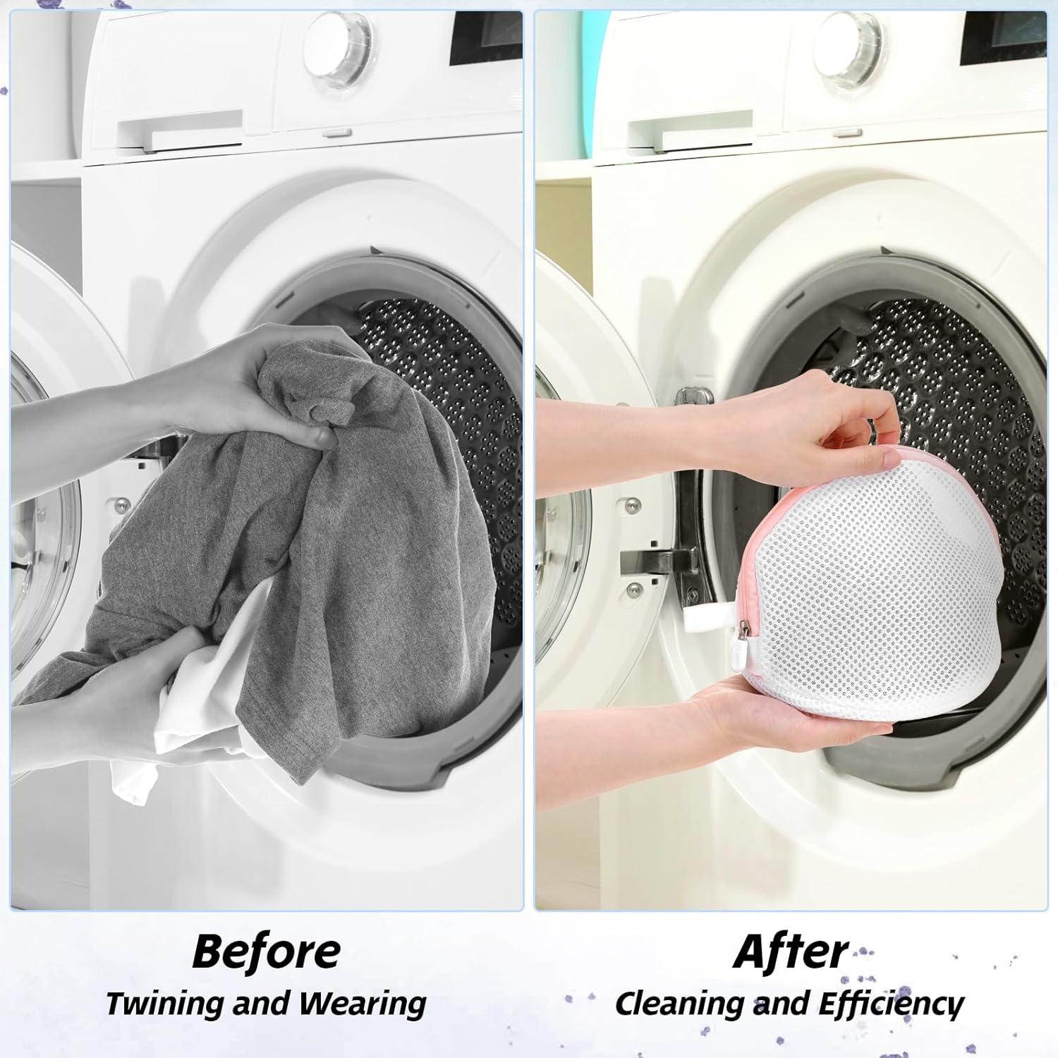 Bolsa de Lavado de Sujetadores Cobee 2 Piezas Malla Rosa y Gris