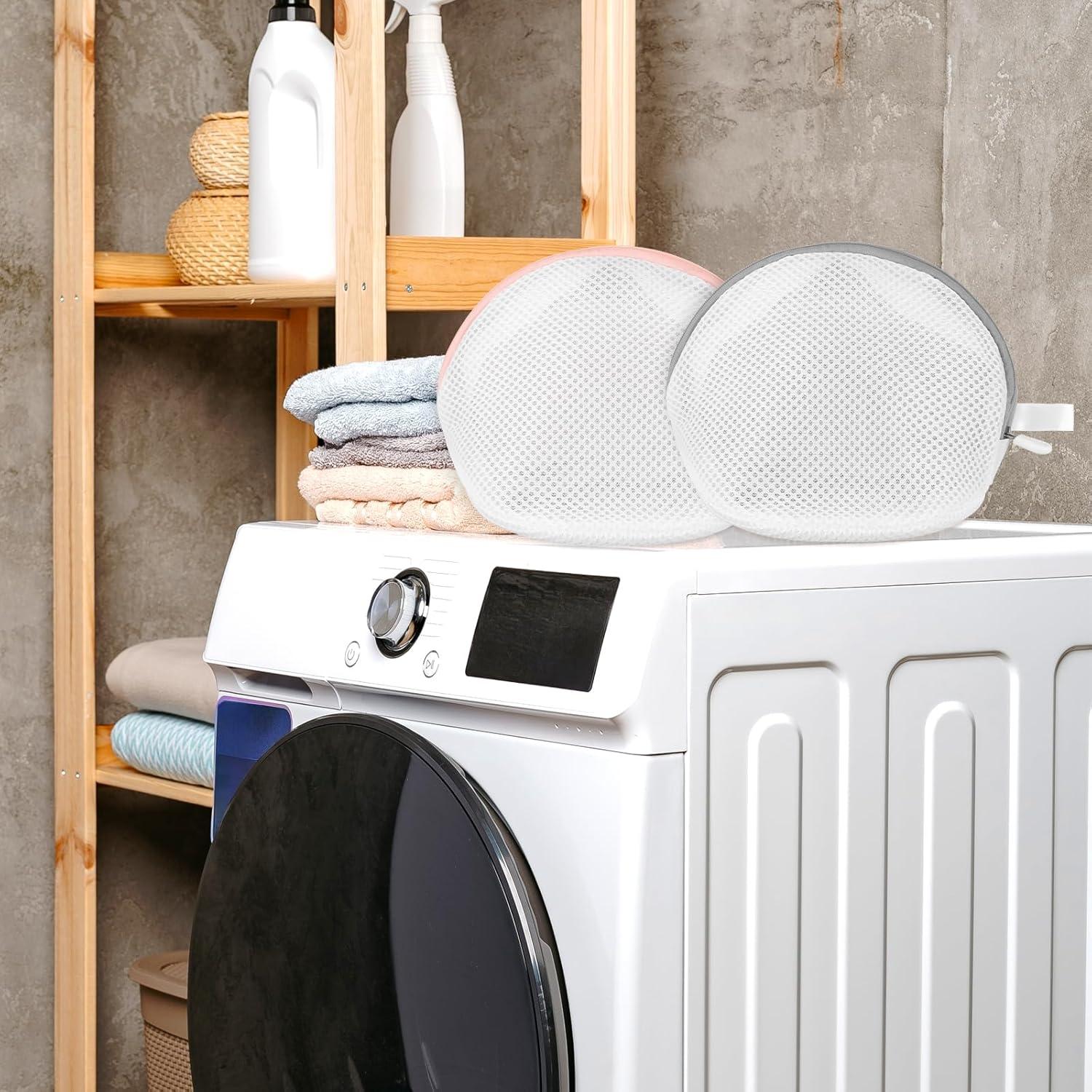 Bolsa de Lavado de Sujetadores Cobee 2 Piezas Malla Rosa y Gris