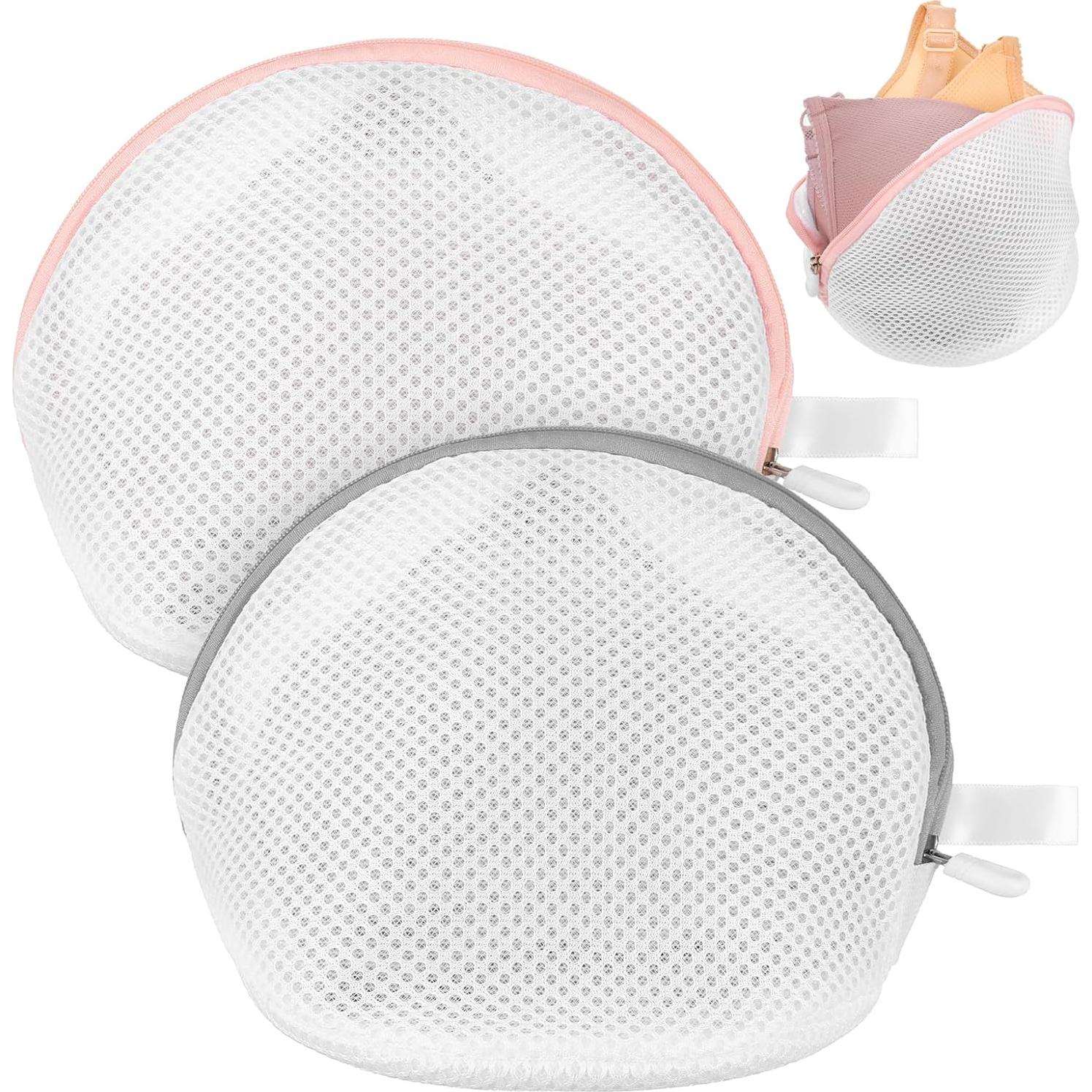 Bolsa de Lavado de Sujetadores Cobee 2 Piezas Malla Rosa y Gris
