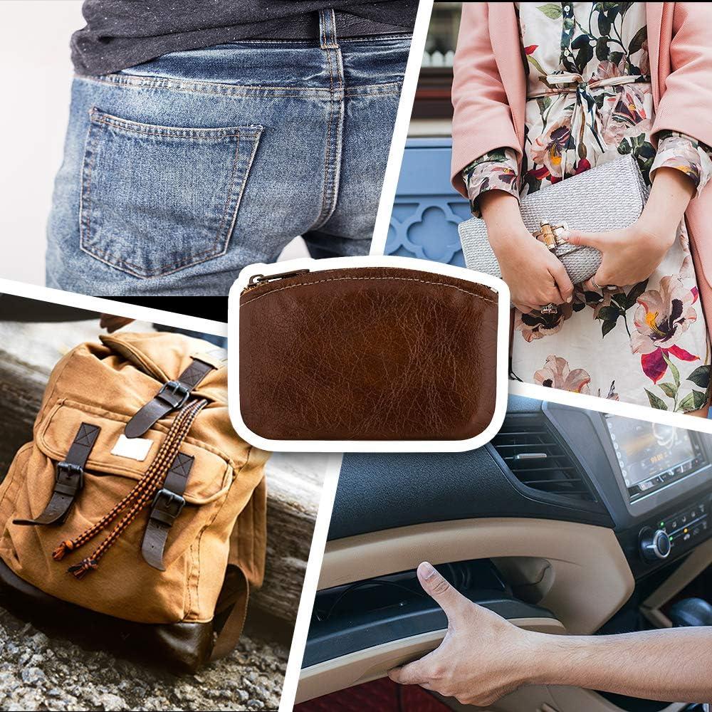 Monedero Grande de Cuero Genuino Nabob para Mujeres Negro 12.7x7.6 cm