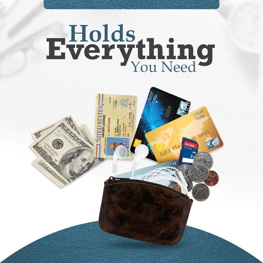 Monedero Grande de Cuero Genuino Nabob para Mujeres Negro 12.7x7.6 cm