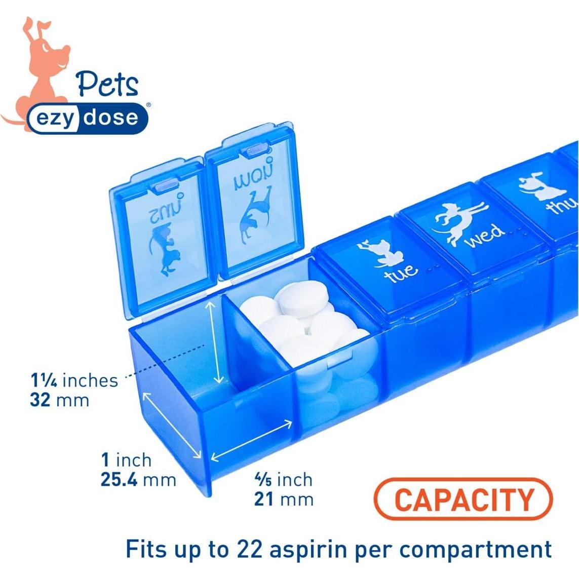 Planificador de Medicamentos para Perros EZY DOSE 7 Días Azul