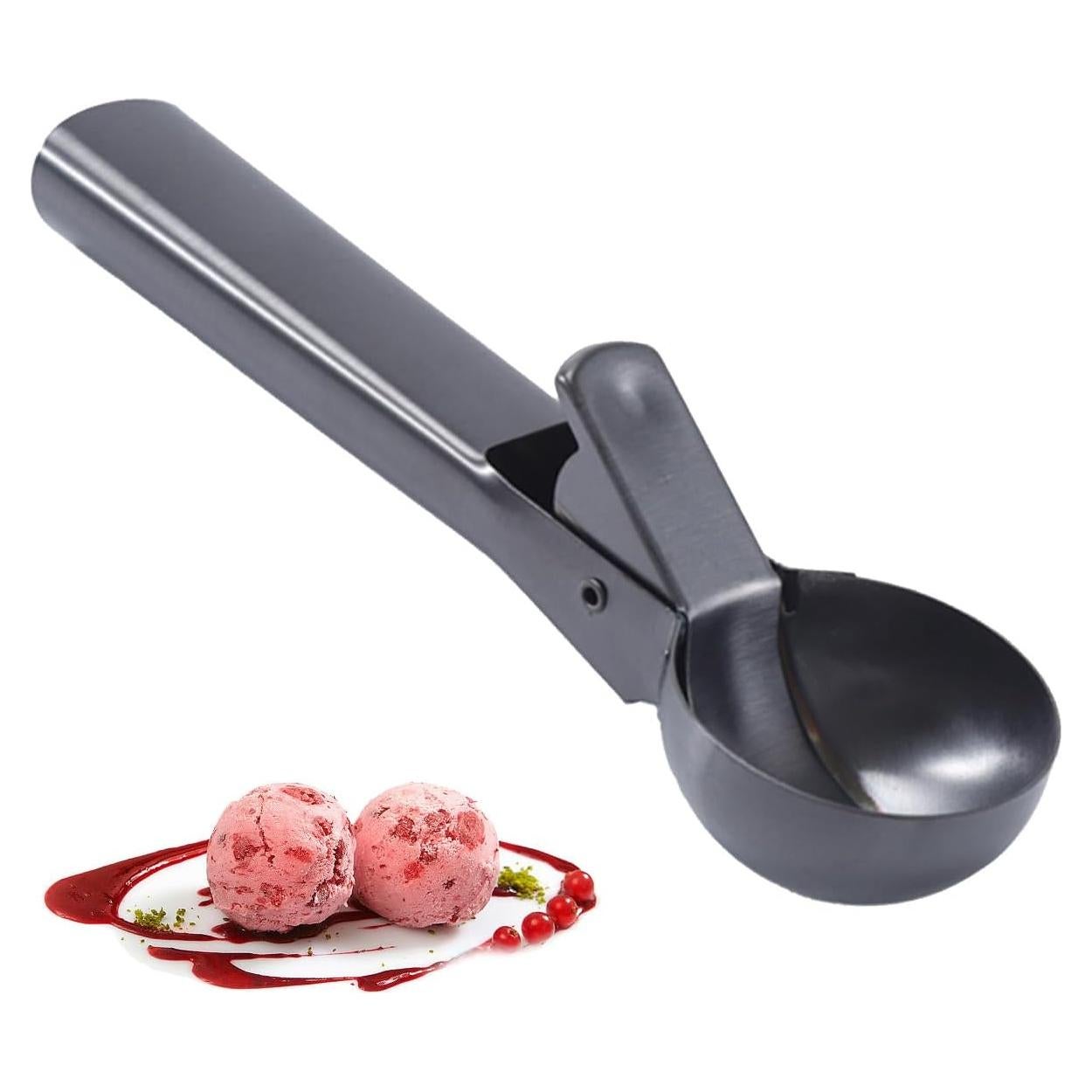 Cuchara de Helado Acero Inoxidable MLX con Gatillo Negro